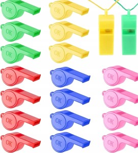 Gwizdek Plastikowy Ze Sznurkiem Różne kolory 10szt