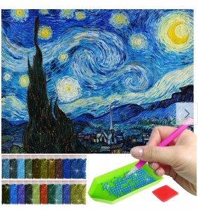 HAFT DIAMENTOWY PEJZAŻ VAN GOGH 40x40 mozaika