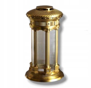 Elegancki ZNICZ LAMPION ZŁOTY CZARNY SANTA MAROZZA DUŻY 33 CM (WYBÓR) 