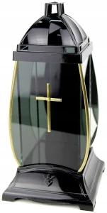 Znicz czarna KAPLICZKA LUSTRZANA 4D REFLEX SZKŁO MIRROR