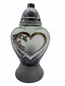 ZNICZ ZNICZE ZŁOTE SREBRNE SERCE DUŻY MASYWNY LAMPION HEART