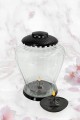 Duzy-znicz-czarny-lampion-wazon-przezroczyste-szklo-masywny-ciezki-vintage-Marka-inna.jpg