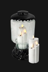 Duży znicz czarny lampion wazon przezroczyste szkło masywny ciężki vintage