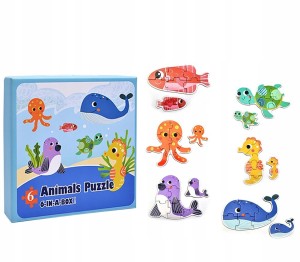 Puzzle sensoryczne 6 układanek prezent Mikołajki